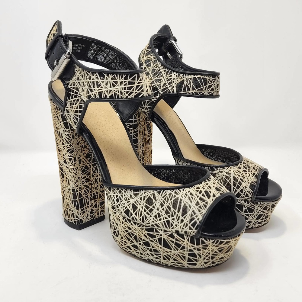 GX by Gwen Stefani Black and Cream Platform Heels